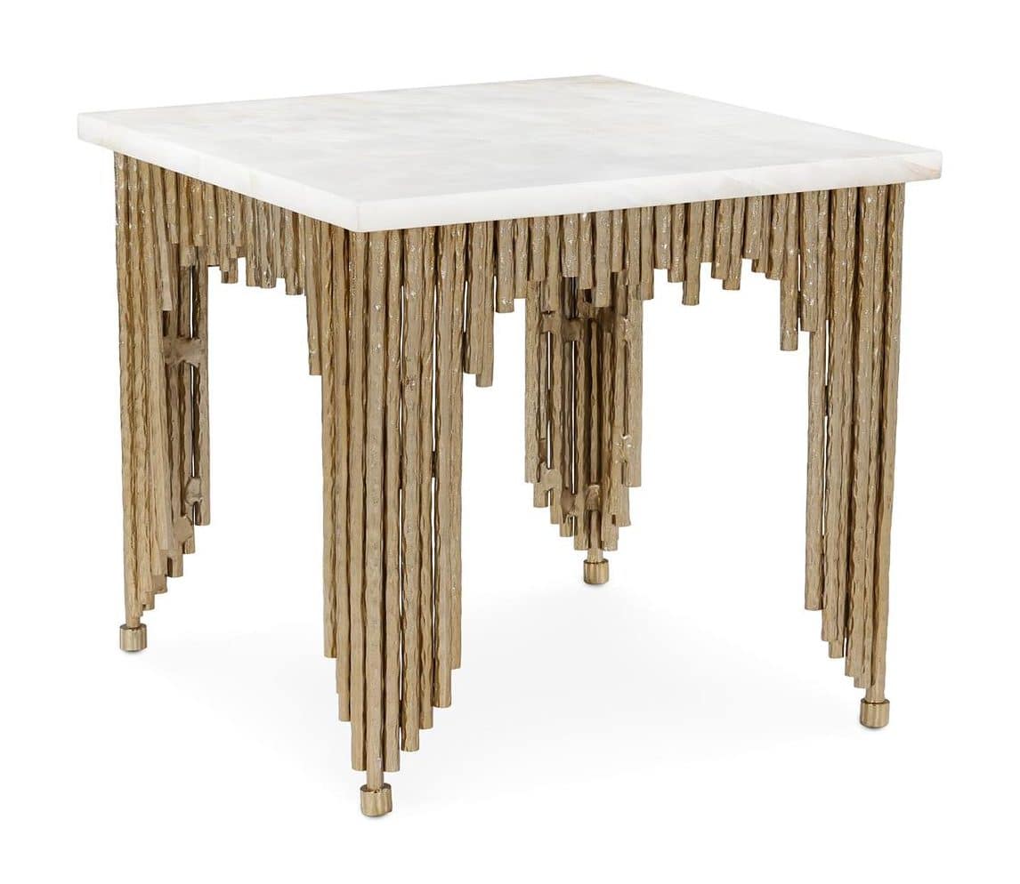 John Richard JFD-0539 Channel End Table, Gold John Richard JFD-0539 Channel End Table, Gold