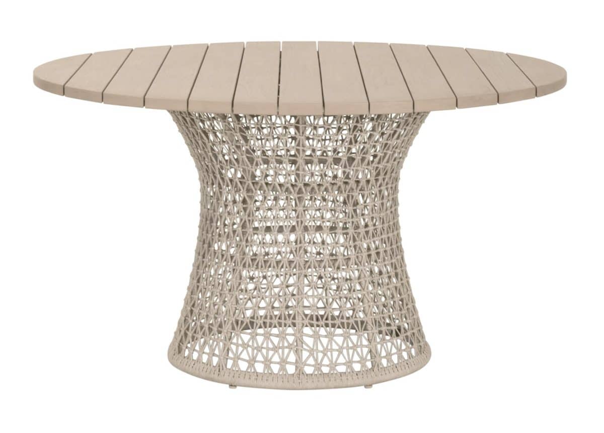 Essentials For Living 6891.OAT/W-ET Knit Outdoor 54″ Round Dining Table