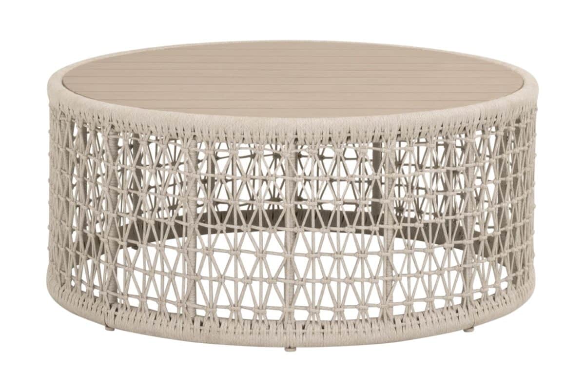 Essentials For Living 6888.OAT/W-ET Knit Outdoor Round Coffee Table