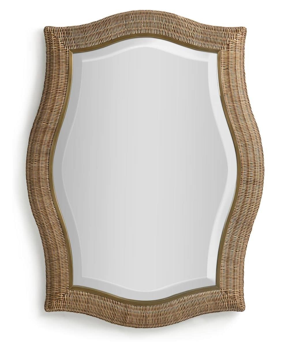 Jonathan Charles 491338-C012 Palm Court Haven Rattan Wall Mirror