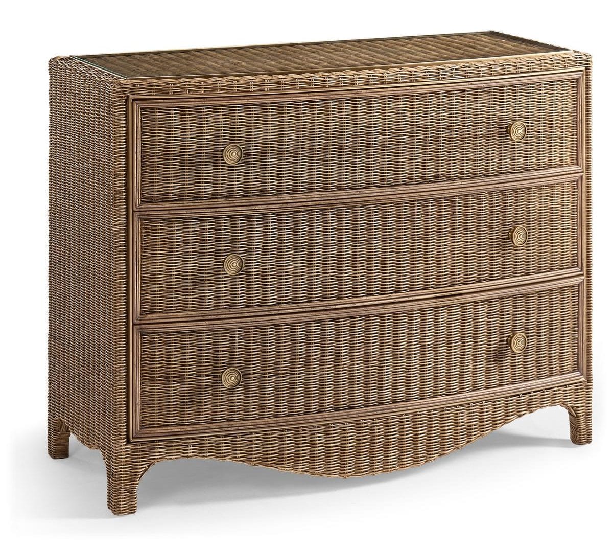 Jonathan Charles 491337-C012 Palm Court Rattan Bow Front Chest