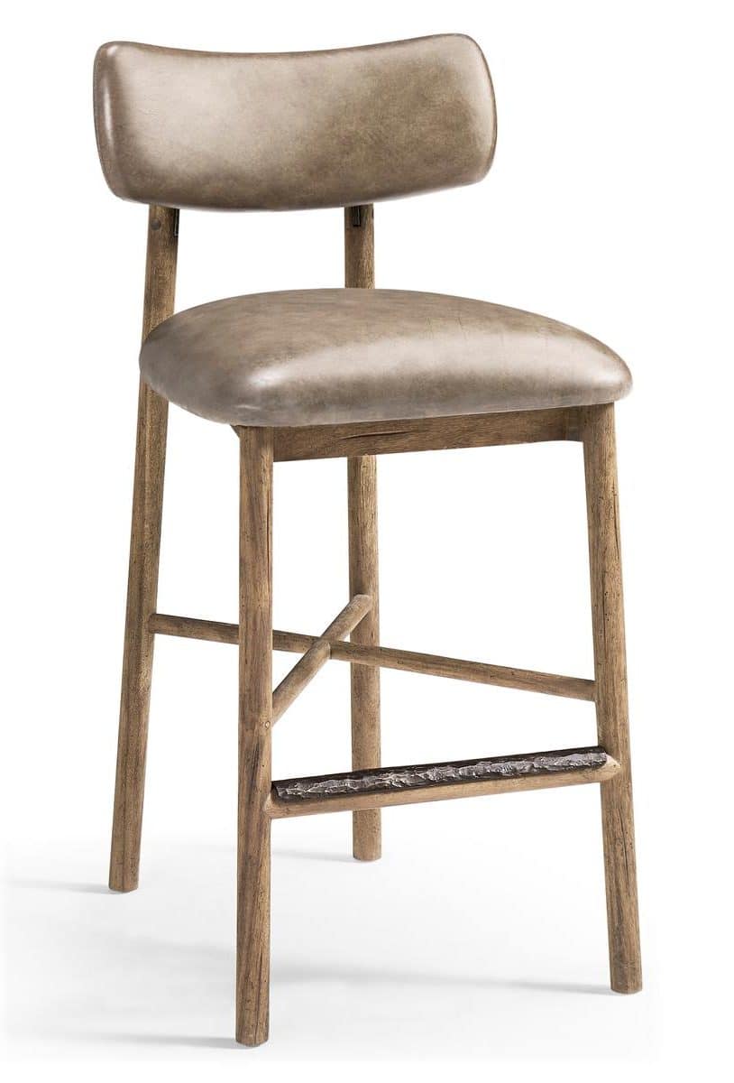 Jonathan Charles 491349-TLA-BS-L045 Stone Ridge Leather Bar Stool
