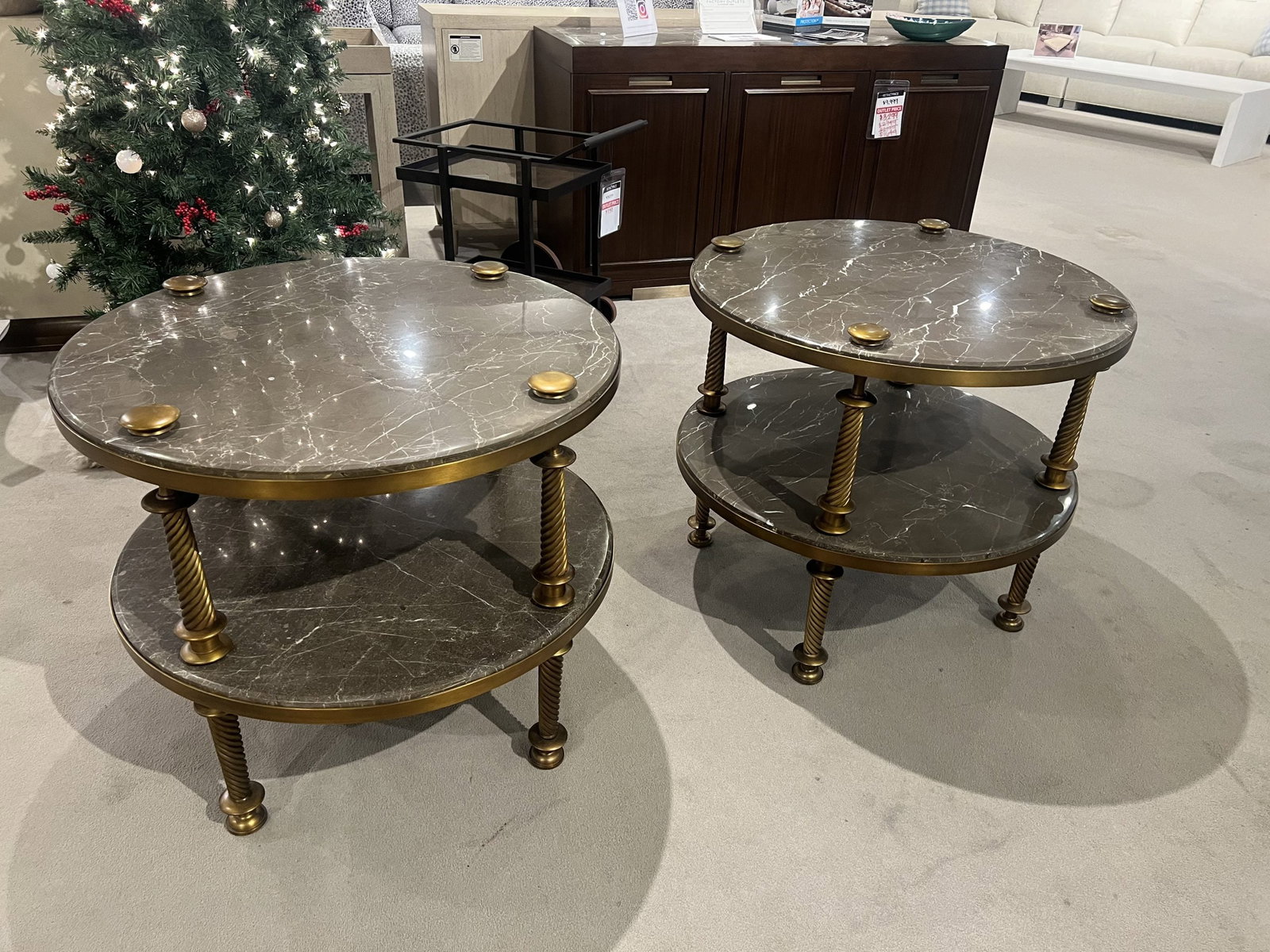 Hickory Chair HC3483-11/50 Watch Hill Round Side Table w/ Stone