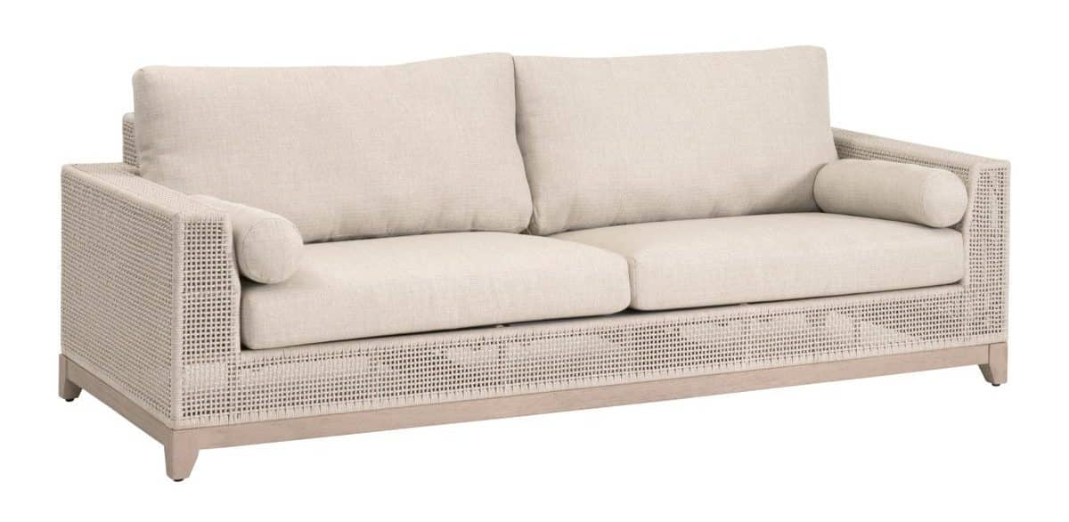 Essentials For Living 6843.OAT/ECR/W-ET Tropez Outdoor 90″ Sofa