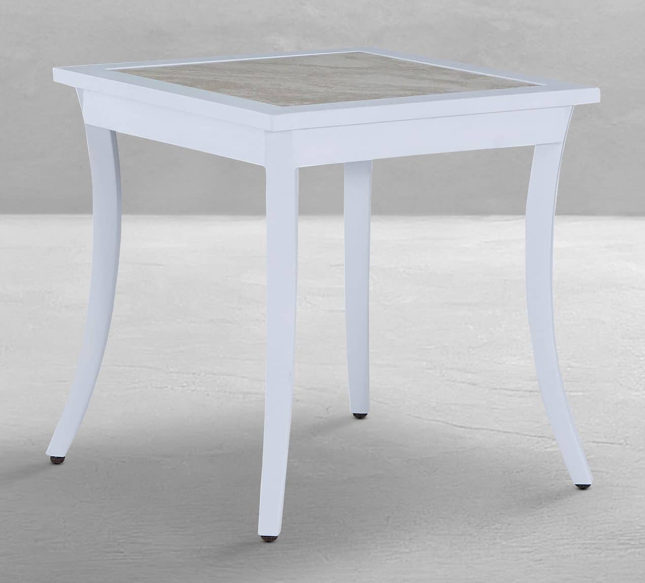 Summer Classics 1540 Bermuda Aluminum with Porcelain Top Square End Table