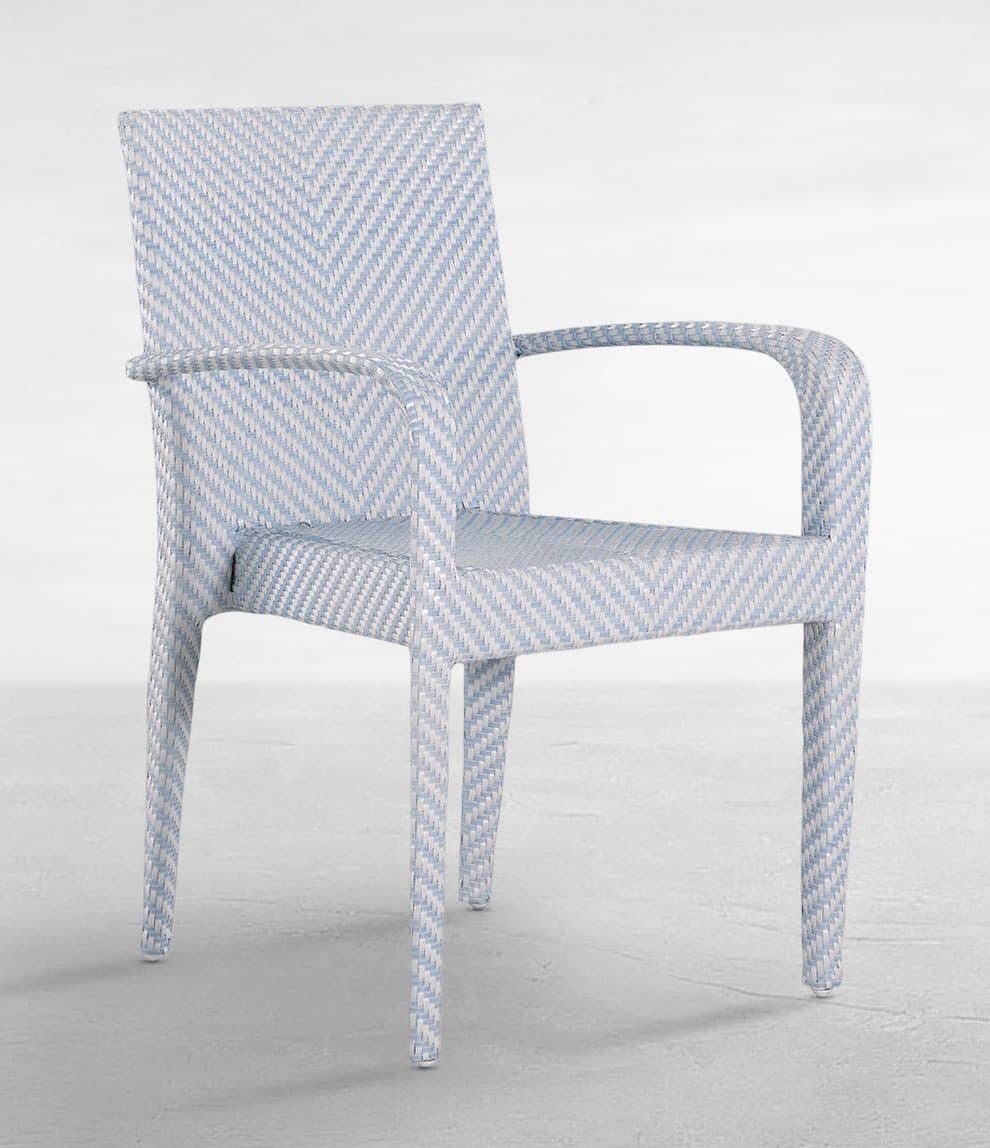 Summer Classics 1527 Bari N-Dura Resin Wicker Stacking Arm Chair Summer Classics 1527 Bari N-Dura Resin Wicker Stacking Arm Chair