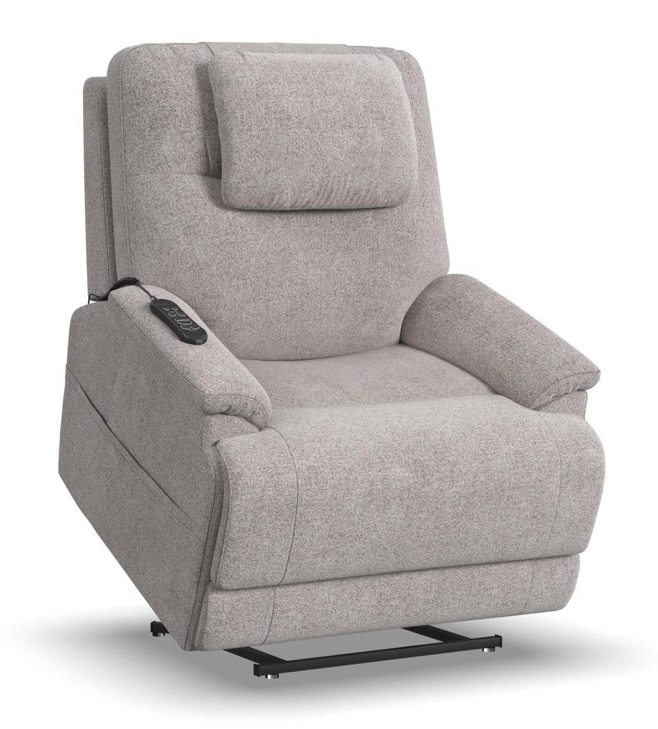 Flexsteel 1090-55PH-35201 Zecliner Model 2 Petite Dove Fabric Power Lift Sleep Recliner with Power Headrest & Lumbar
