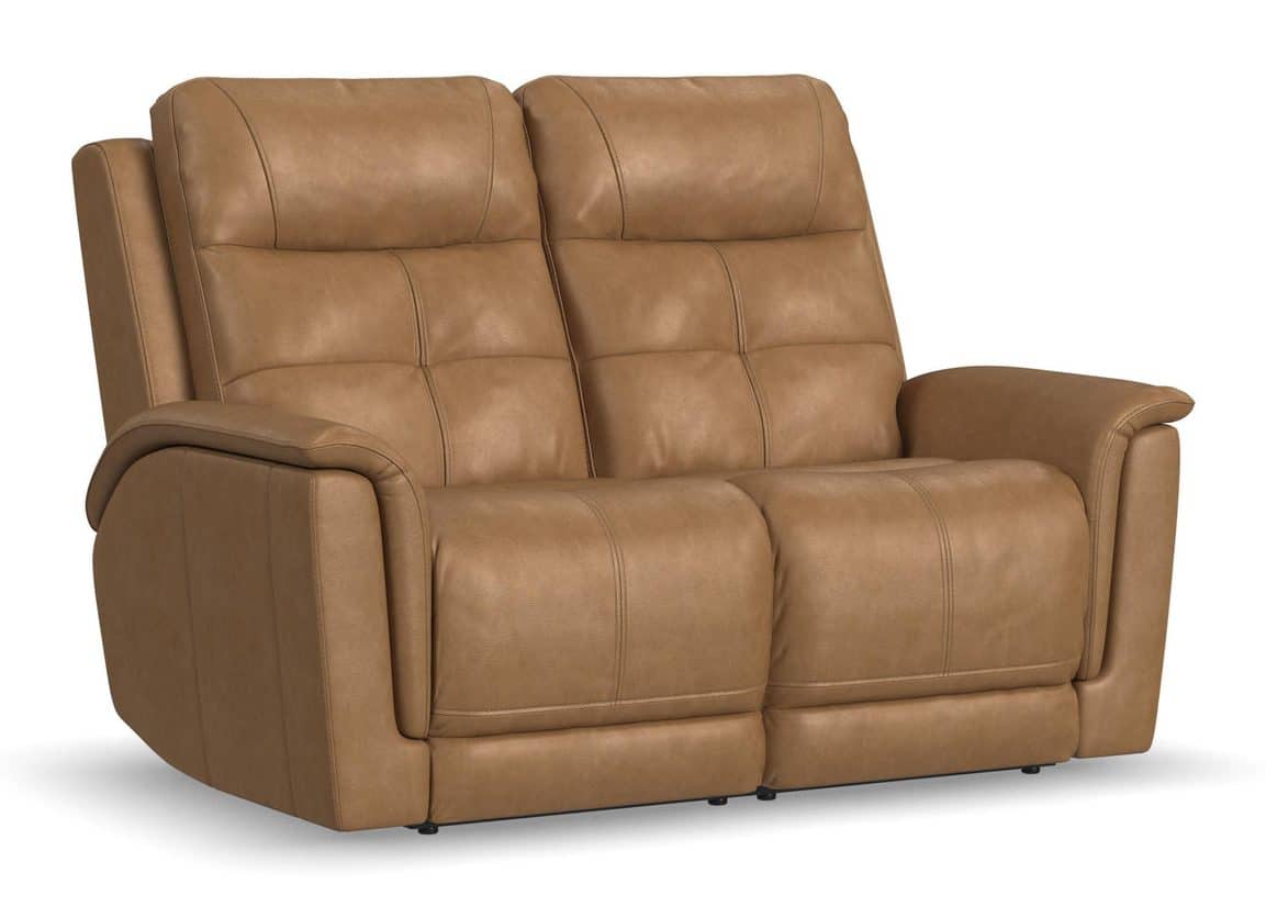 Flexsteel 1640-60P5-43972 Ranger Leather Power Reclining Loveseat with Power Headrest, Lumbar, Heat & Massage