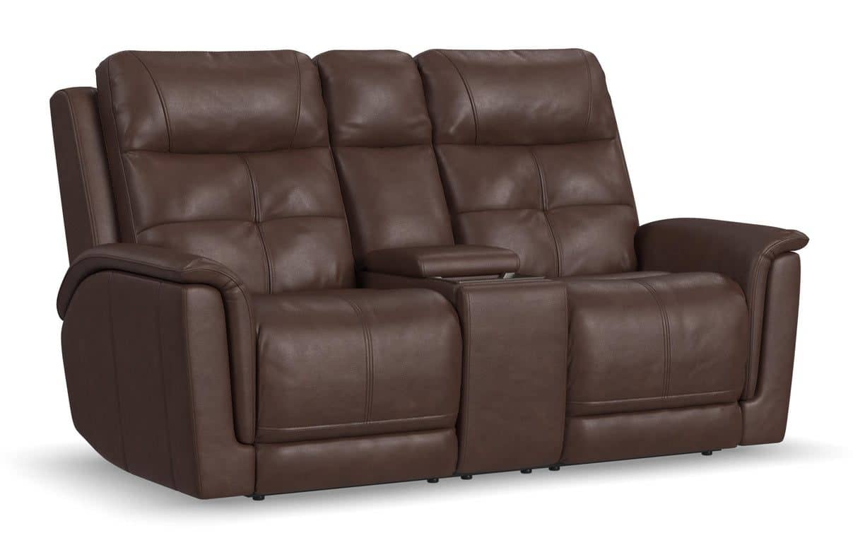 Flexsteel 1640-64P5-43970 Ranger Leather Power Reclining Loveseat with Console, Power Headrest, Lumbar, Heat & Massage Flexsteel 1640-64P5-43970 Ranger Leather Power Reclining Loveseat with Console, Power Headrest, Lumbar, Heat & Massage