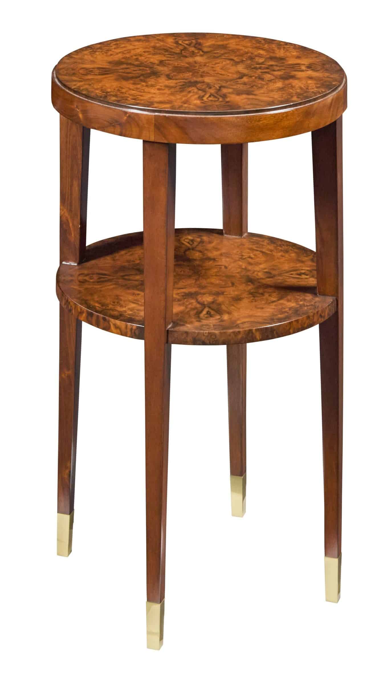 Modern History MH1273F01 Langford Round Chairside Walnut Burl Table