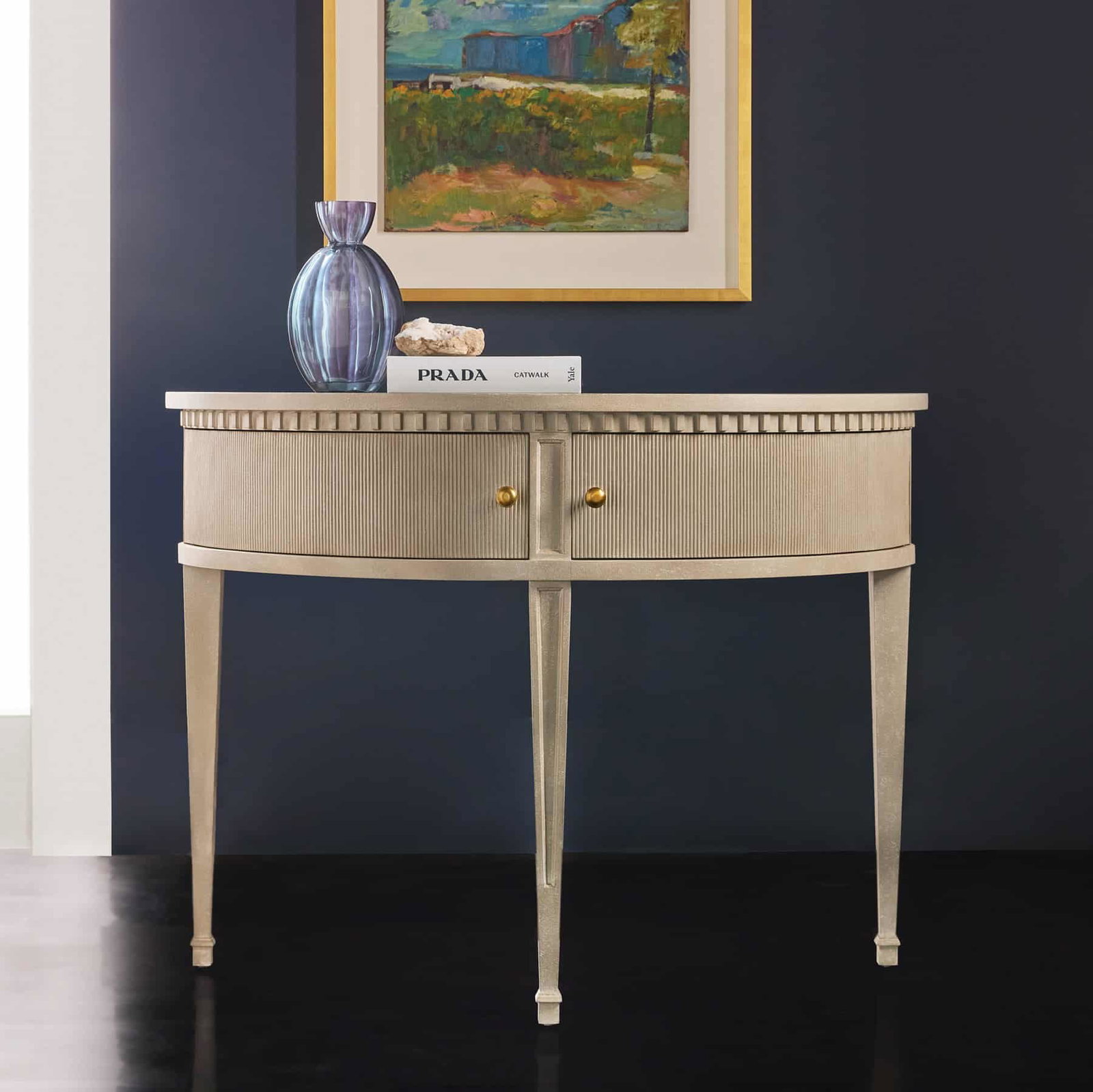 Modern History MH1286F01 Large Gustavian Half Round Cabinet Modern History MH1286F01 Large Gustavian Half Round Cabinet