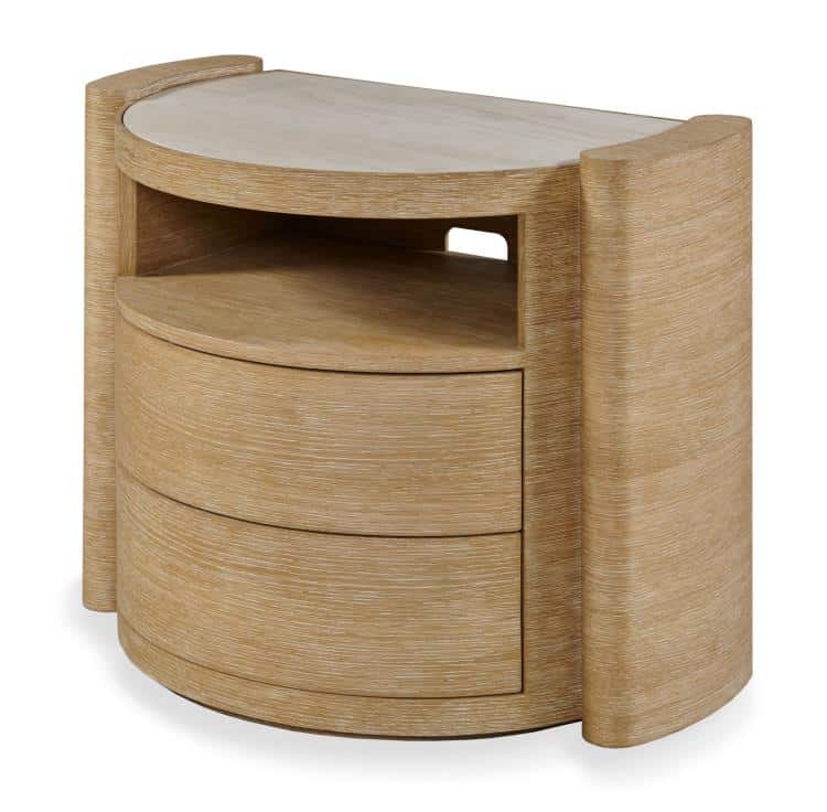 Century Furniture CDA-225-V2 Yume Two Drawer Open Shelf Nightstand Sahara