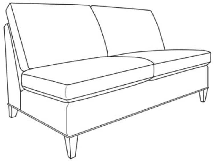 Century Furniture ES9-1342-82 Logan Armless Love Seat