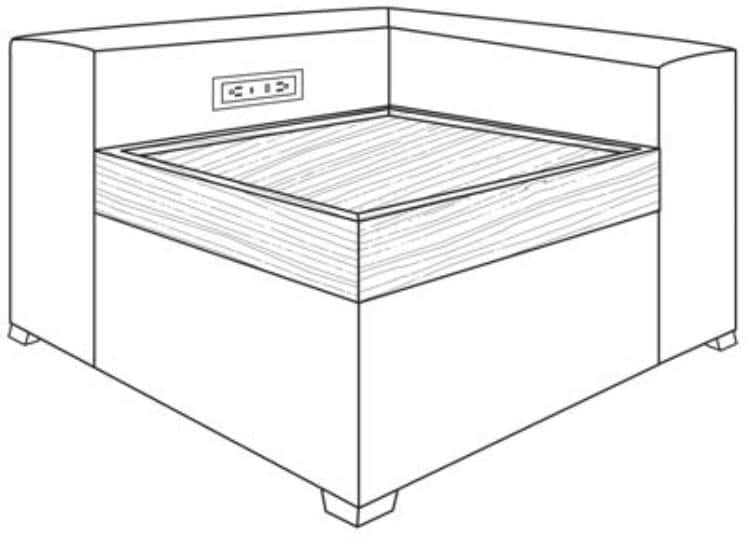 Century Furniture LR-7600-23OAK Leatherstone Corner Table Ottoman Oak