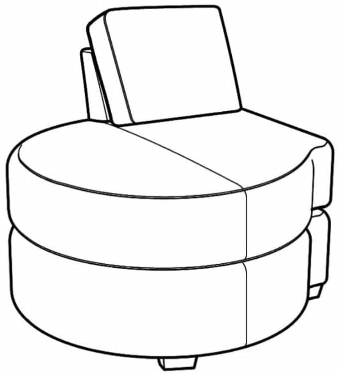 Century Furniture LR-7600-49 Leatherstone Configurable LAF Armless Round Chaise