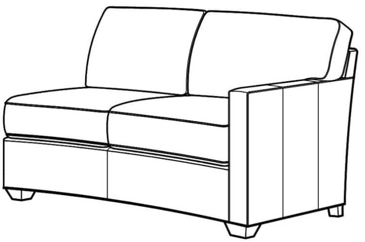 Century Furniture LR-7600-72CRV Leatherstone Configurable RAF Curved Love Seat