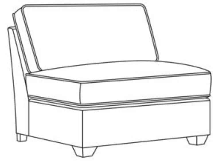 Century Furniture LTD7600-11X Cornerstone Armless Chair N Half