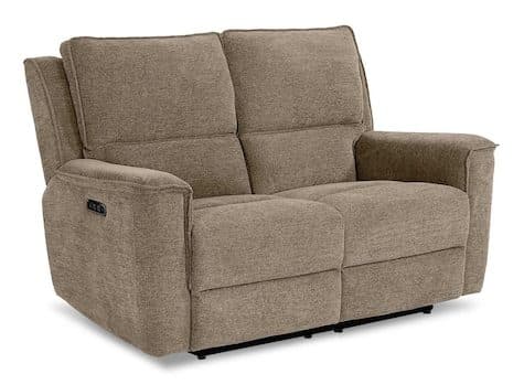 Bassett Club Level 3537-P42P Calvin Power Reclining Loveseat – Calvin Pecan