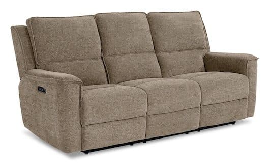 Bassett Club Level 3537-P62P Calvin Power Reclining Sofa - Calvin Pecan