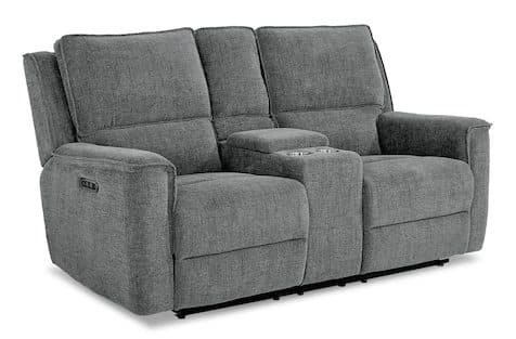 Bassett Club Level 3537-PC42F Calvin Power Reclining Loveseat with Center Console – Calvin Forest