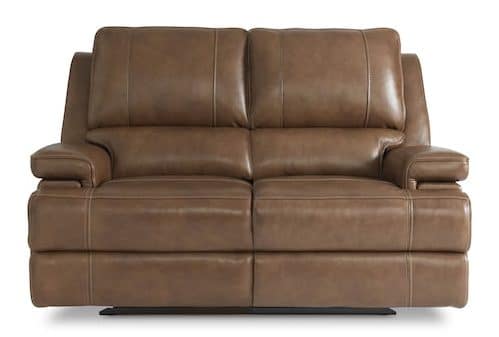Bassett Club Level 3729-P42U Parsons Leather Power Reclining Loveseat – Parsons Umber
