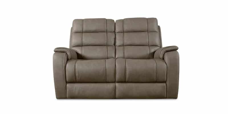 Bassett Club Level 3732-P42D Wendell Leather Power Reclining Loveseat – Wendell Dust