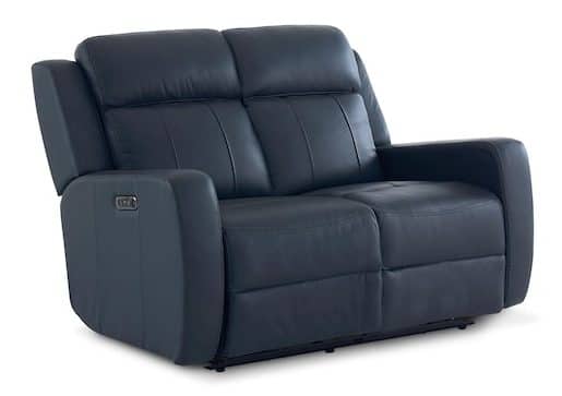 Bassett Club Level 3752-P42S Norwood Leather Power Reclining Loveseat - Norwood Slate