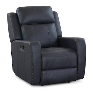 Bassett Club Level 3752-P0S Norwood Leather Zero Gravity Power Glider Recliner - Norwood Slate