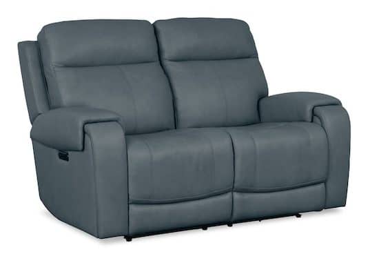 Bassett Club Level 3760-P42A Avery Leather Power Reclining Loveseat – Avery Azure