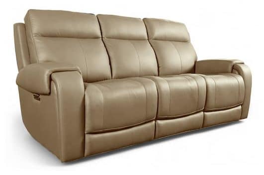 Bassett Club Level 3760-P62C Avery Leather Power Reclining Sofa - Avery Champagne