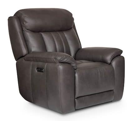 Bassett Club Level 3762-P0TG Benson Leather Zero Gravity Power Recliner - Benson Tuscan Gunmetal