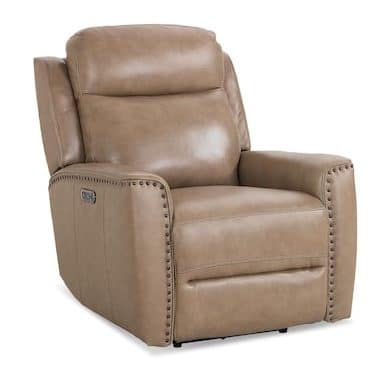 Bassett Club Level 3793-P0W Douglas Leather Zero Gravity Power Recliner – Douglas Wheat