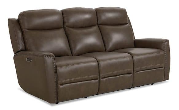 Bassett Club Level 3793-P62S Douglas Leather Power Reclining Sofa – Douglas Sable