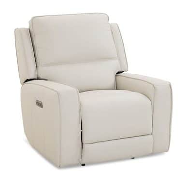 Bassett Club Level 3795-P0V Raymond Leather Zero Gravity Power Recliner - Raymond Vanilla