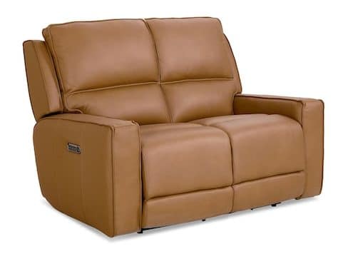 Bassett Club Level 3795-P42A Raymond Leather Power Reclining Loveseat – Raymond Antelope