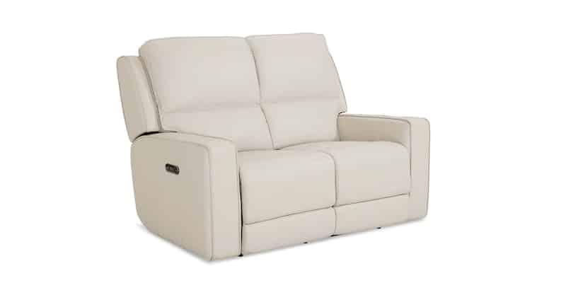 Bassett Club Level 3795-P42V Raymond Leather Power Reclining Loveseat - Raymond Vanilla