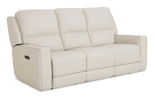Bassett Club Level 3795-P62V Raymond Leather Power Reclining Sofa – Raymond Vanilla