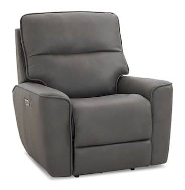 Bassett Club Level 3797-P0G Kenneth Leather Zero Gravity Power Recliner – Kenneth Gunmetal