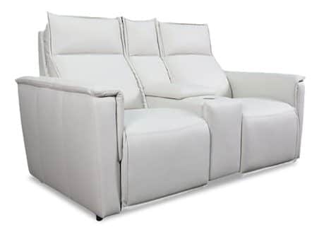 Bassett Club Level 3799-PC42V Chauncey Leather Power Reclining Loveseat with Center Console