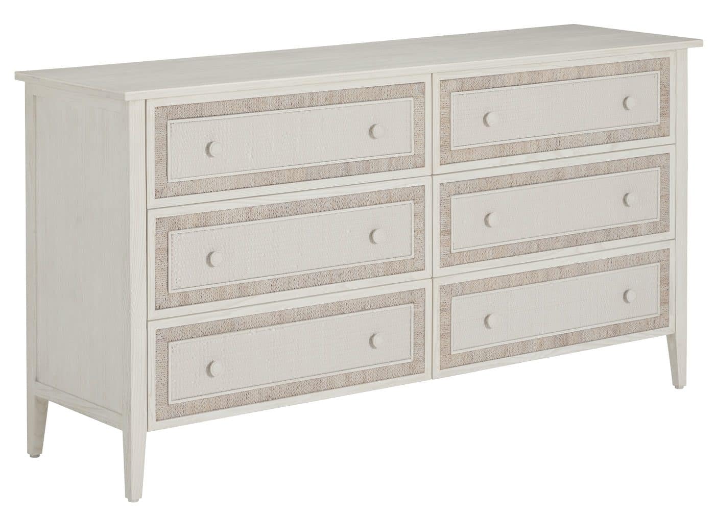 Gabby Home SCH-176043 Grand Bermuda Sungkai Wood Dresser – 6 Drawers, Whitewash