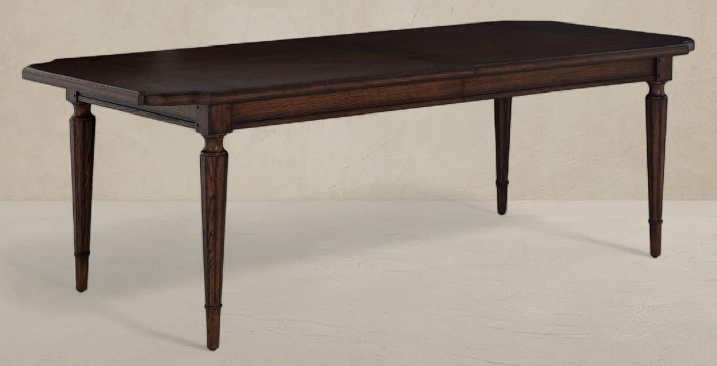 Gabby Home SCH-175977 Mathis Oak Rectangle Legged Extension Dining Table – Rustic Antique Oak