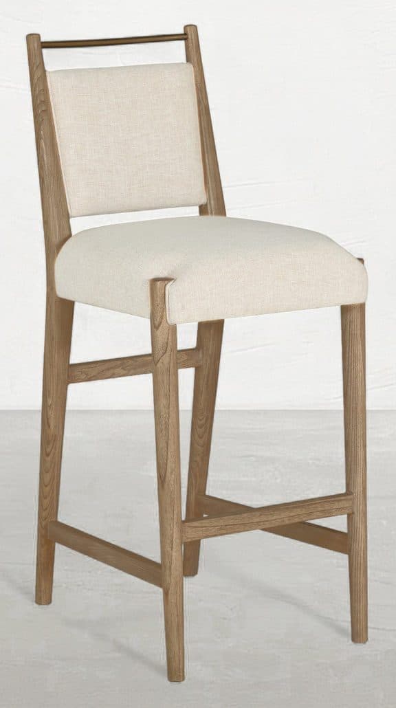 Gabby Home SCH-176006 Highland Oak Reclined Back Bar Stool - Dawn