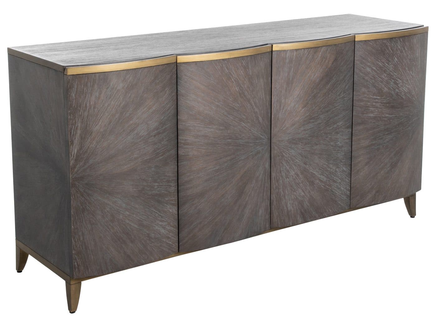 Gabby Home SCH-170185 Pete Mindi Starburst Storage Cabinet – 2 Shelves, Natural Black