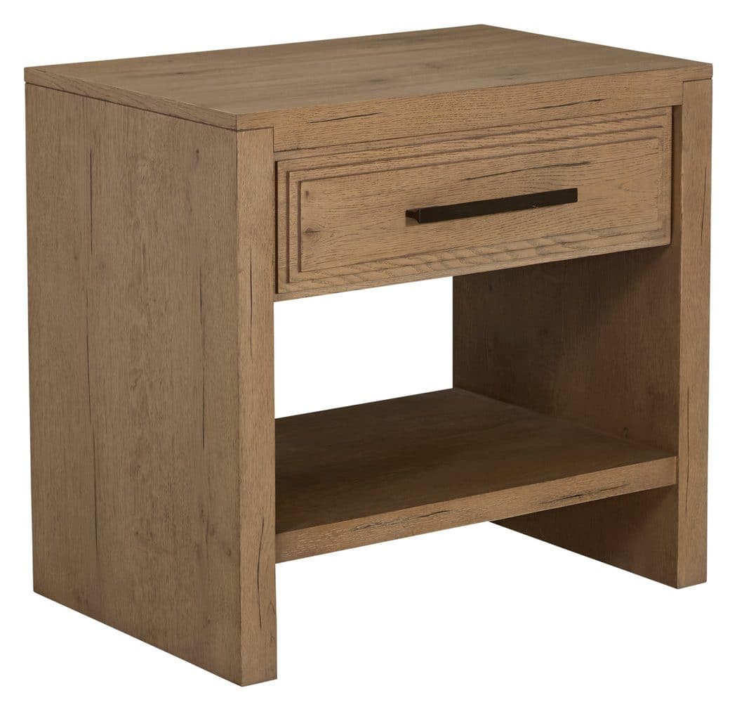 Gabby Home SCH-176034 Wren Oak Wood Nightstand – 1 Drawer, Dawn
