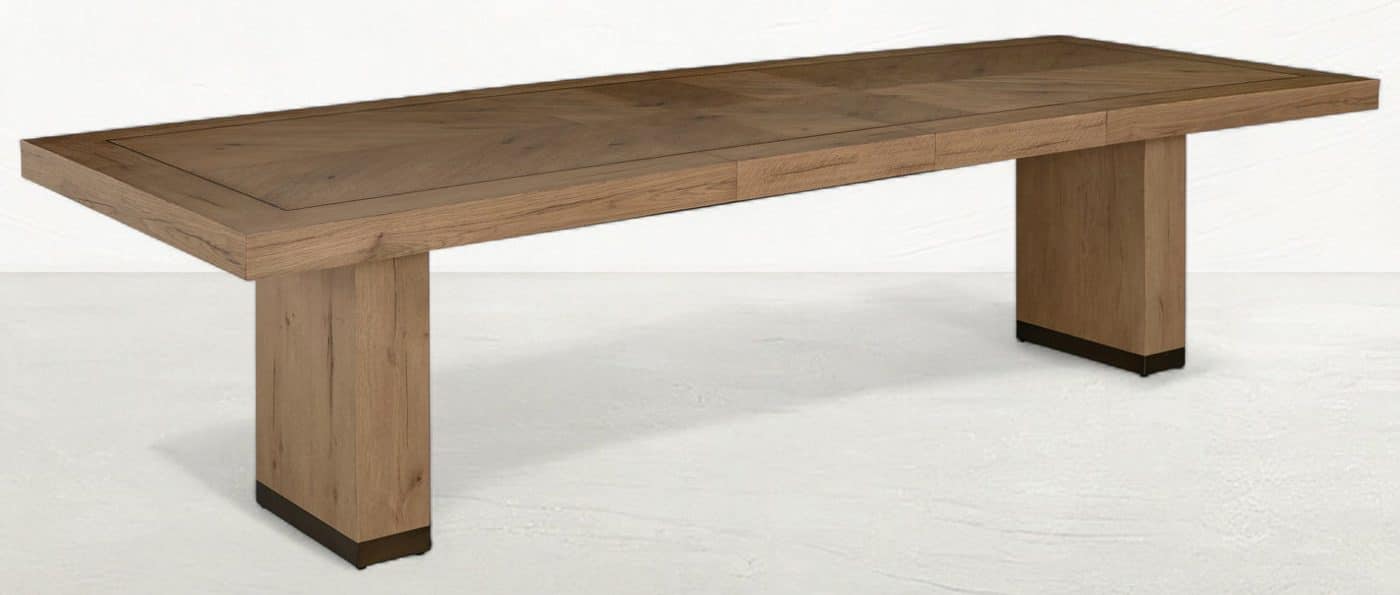 Gabby Home SCH-175974 Highland Oak Rectangle Legged Extension Dining Table – Dawn