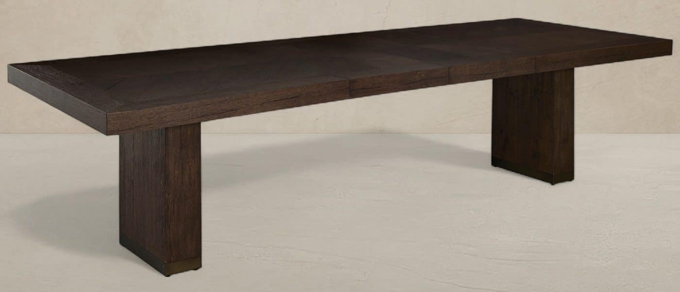 Gabby Home SCH-175975 Highland Oak Rectangle Legged Extension Dining Table - Dusk