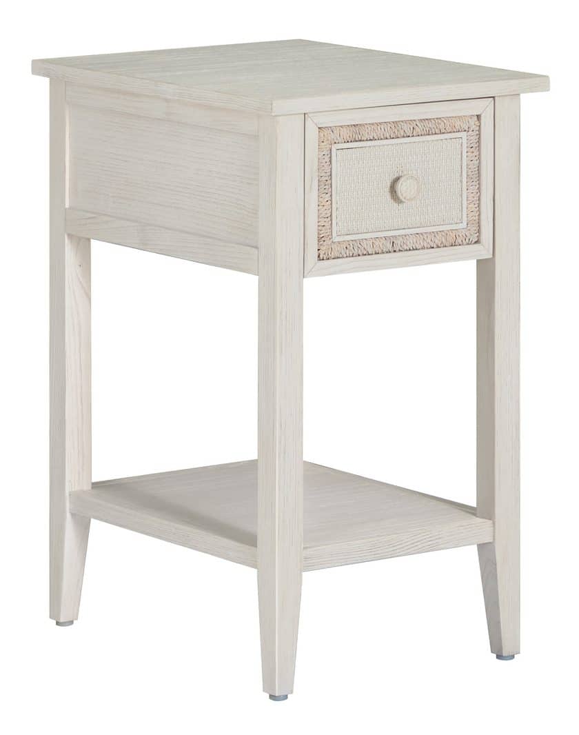 Gabby Home SCH-176031 Grand Bermuda Sungkai Wood Nightstand – 1 Drawer, Whitewash