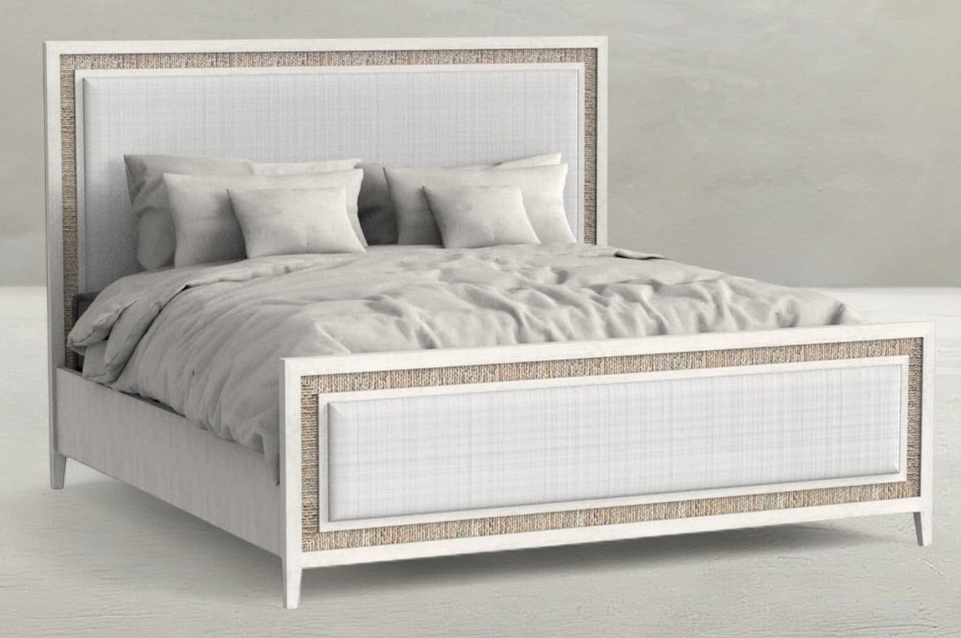 Gabby Home SCH-176078 Grand Bermuda Sungkai Wood Bed – Queen, Whitewash