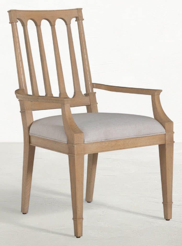 Gabby Home SCH-175993 Mathis Wood Sculpted Back Dining Arm Chair – Rustic French Oak
