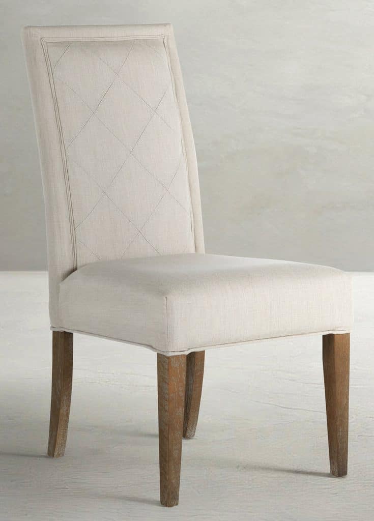 Gabby Home SCH-573-S300-F03 Verona Sunbrella Acrylic Oak Dining Chair - Burnished Linen Dove
